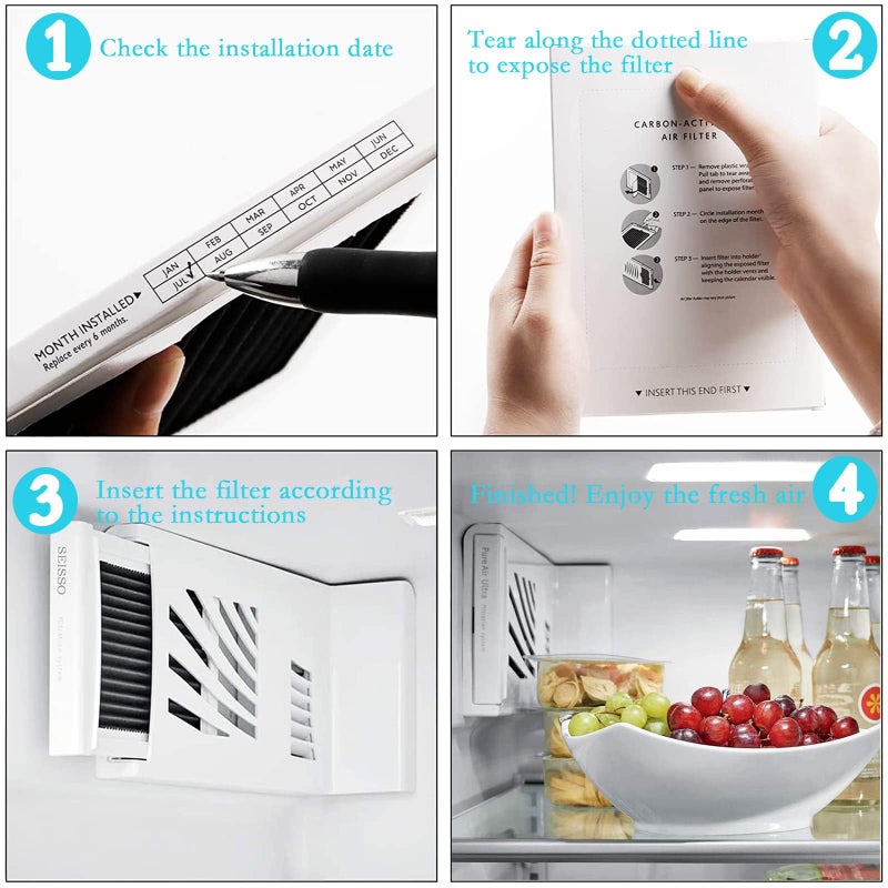 SEISSO Carbon Activated Refrigerator Air Filter Replacement,Compatible with Frigidaire Pure Air Ultra and Electrolux EAFCBF, PAULTRA, SCPUREAIR2PK, RAF1150, 242047801, 242047804,242061001(6 Pack) - Image 5